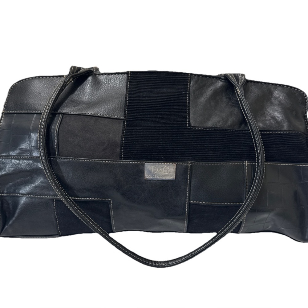 Dolce & Gabbana Vintage Black Leather Shoulder Bag Excellent Condition